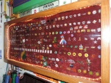 Casino pin assortment with oak display box.