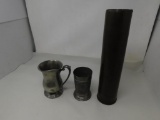 75mm brass and pewter cups