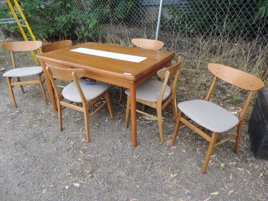 Forstrup Danish modern table with 6 chairs.