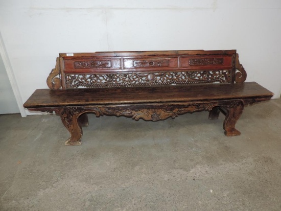 Outstanding early 1800's carved bench.