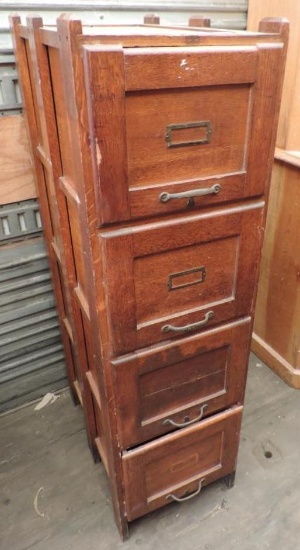 Mission style 4 drawer oak file cabinet.