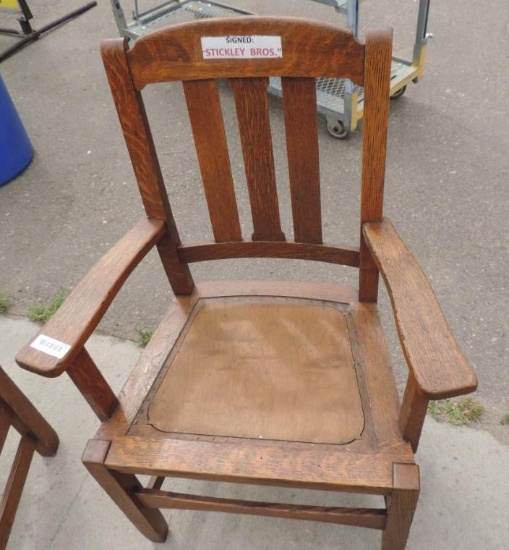 Stickley oak chair.