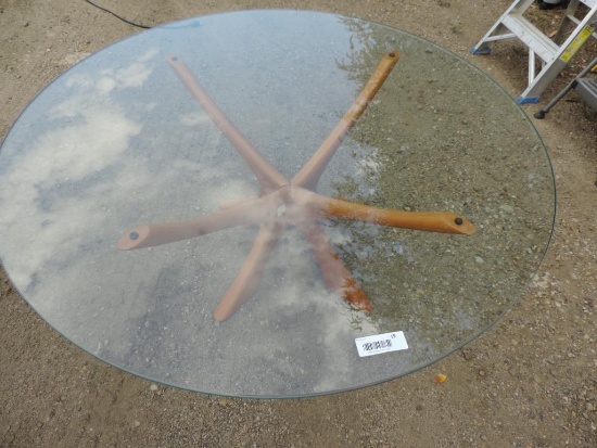 Danish Modern glass top coffee table.