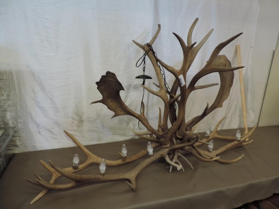 Stunning elk antler chandilier.