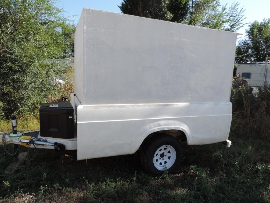 Home made truck bed enclosed trailer.