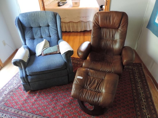 Recliner and Leather Lounge Chair