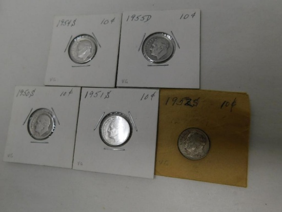 US Pre 1964 Roosevelt dimes Key dates