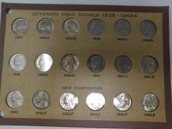 US Jefferson Nickel assortment With WWII wartime