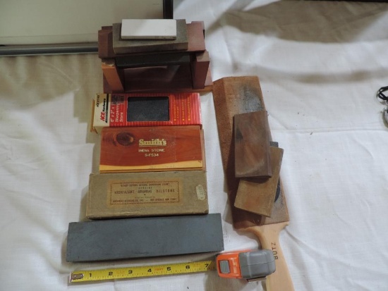 Sharpening stone assortment.