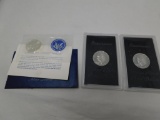 1972 and 1973 US Eisenhower Uncirculated silver dollar coins