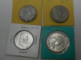 1948 US Franklin half dollar coins