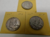 1952 US Franklin half dollar coins