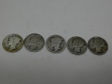 US Mercury Dime Key date coins