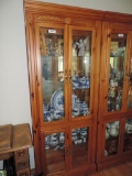 Carved pine display cabinet.