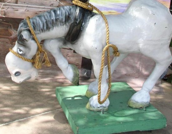 Kiddie Ride Plow Horse on rolling base