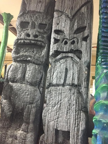 Tiki God Statues Pair