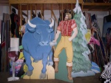 Paul Bunyan & Babe the Blue Ox cutouts