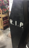 Wood Coffin with lid, Black