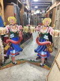 Character Cutout - Octoberfest Man (double sided) and Beer maids