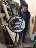 Avalanche giant puck with sticks