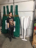 Character Cutout - Champagne Bottles 7' & 8' Glasses 4' 2 pairs