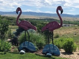 Animal Cutout - Pink Flamingos pair