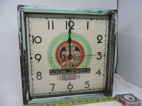 Antique Loom Jewels Cheesecloth clock.