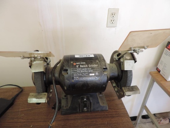 Black and Decker 6" 1/3HP bench grinder.