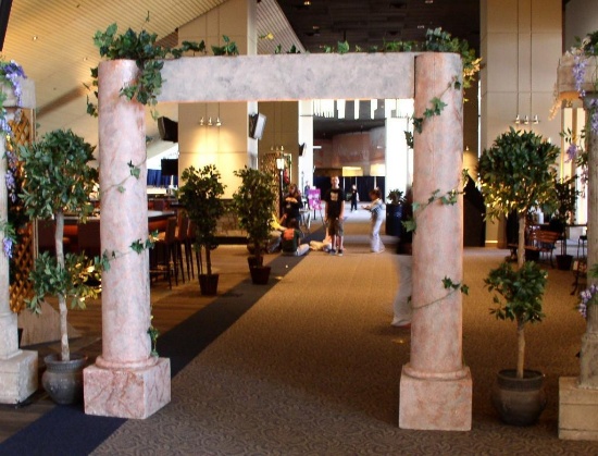 Faux Stone columns 8' tall pair