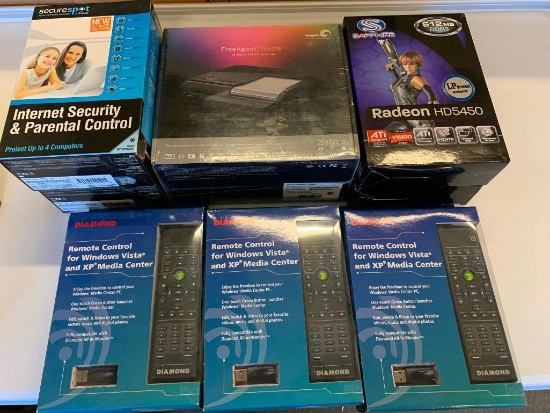 Misc Lot- Graphix cards, Remotes, seagate theater system