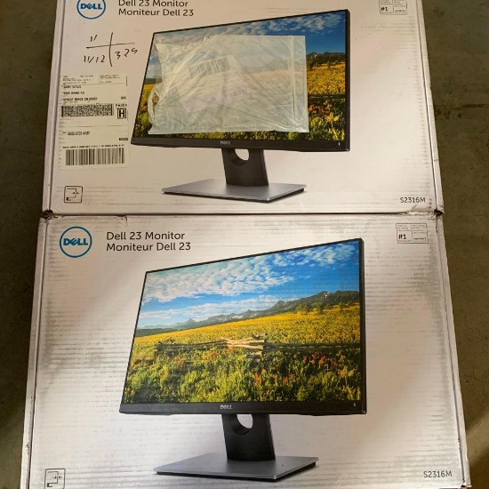 (2) Dell Monitors 23" Model S2316M
