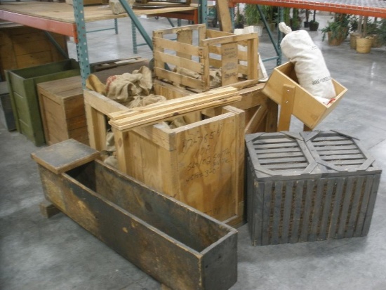 Really Big Lot Mixed Crates, Plowshare, Wood boxes and stands
