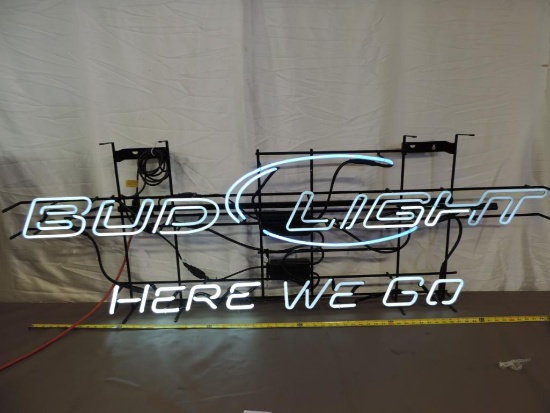 Massive 6'x2' Bud Light Here We Go neon sign.