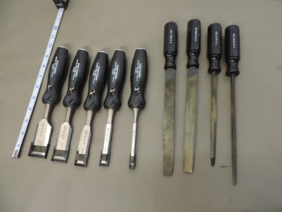 Craftsman chisels and files.