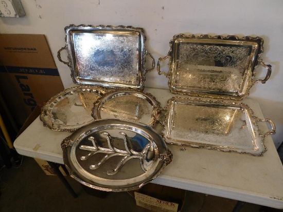 Silver plate serving trays