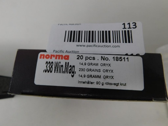 Norma 338 Winchester Magnum ammunition