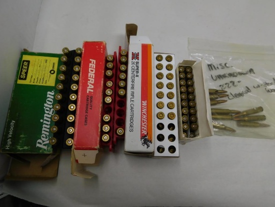 222 Remington ammunition and brass