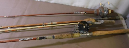 Vintage fishing rod assortment