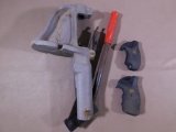Reloading press and revolver grips