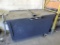 Large Rolling metal storage cabinet.