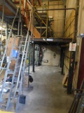 Steel mezzanine deck with stairs