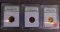 Three 1970 INB Lincoln cent coins