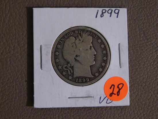 1899 Barber half dollar coin