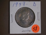 1949-D Franklin half dollar coin
