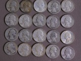Twenty Pre 1965 Washington quarters