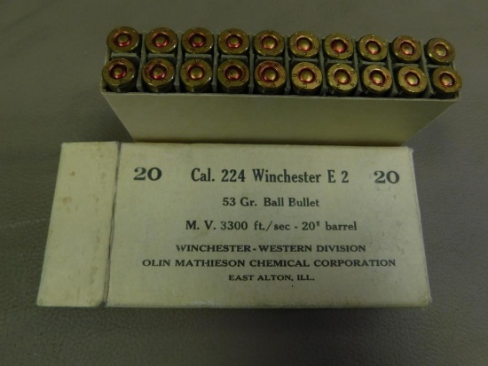 Vintage Winchester 224 E2 ammunition