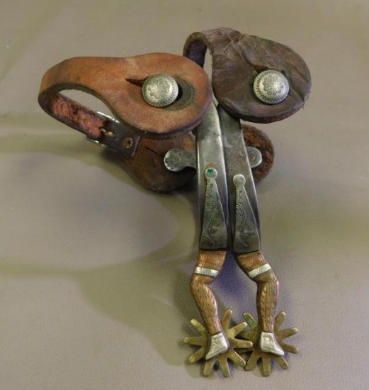 Antique ladies leg western spurs