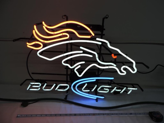 Bud light Denver Broncos neon sign.