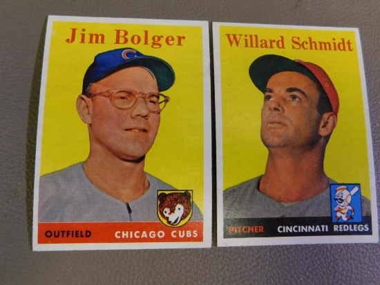 1950's Topps # 201 Jim Bolger and # 214 Willard Schmidt baseball cards