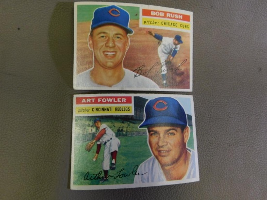 1950's Topps #214 Bob Rush and # 47 Art Fowler baseball cards